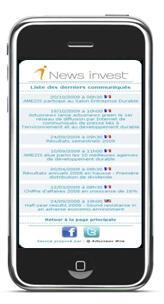 Liste des communiqué